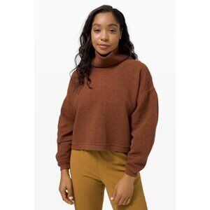 Lululemon Peaceful Moments Pullover Ancient Copper M/L? Turtleneck Crop Ribbed